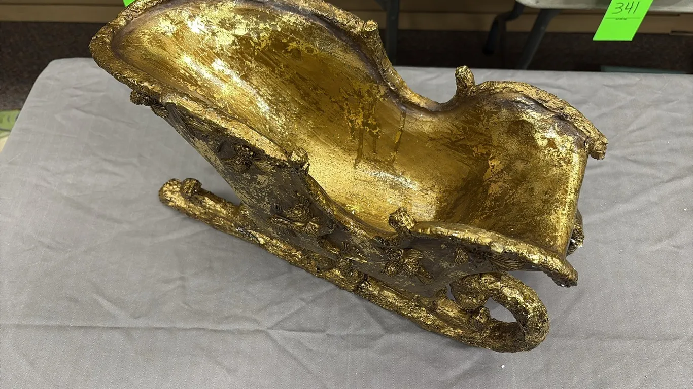 Gold Sleigh Decor