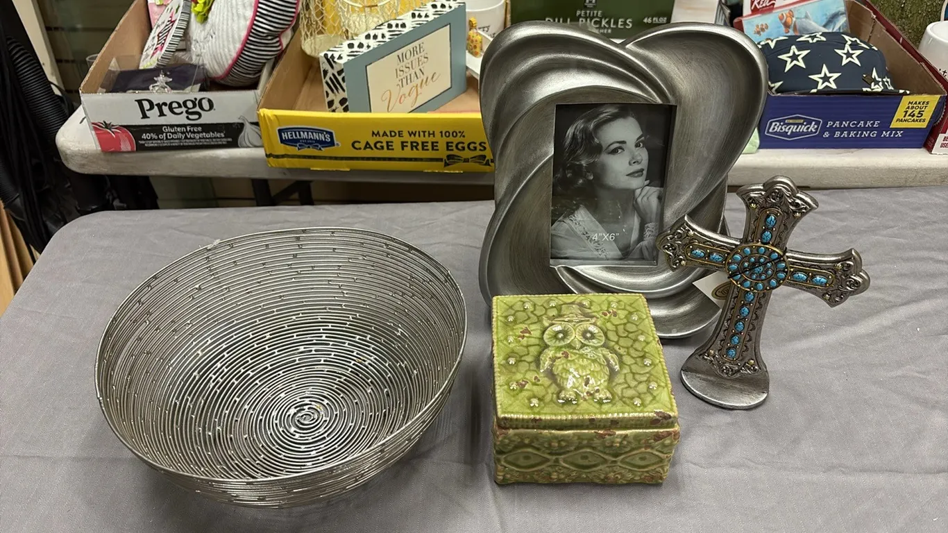 Ceramic Owl Box, Picture Frame & Bowl