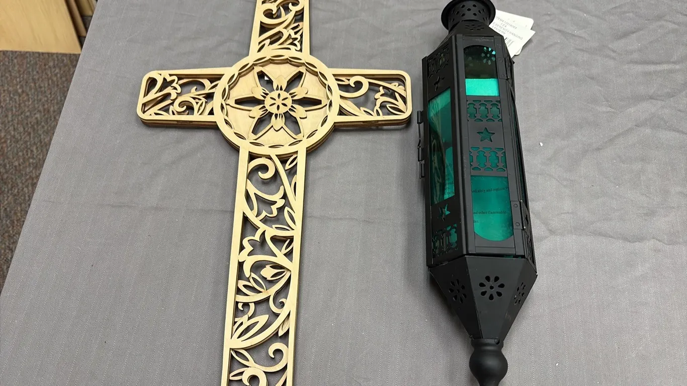 Hanging Cross & Lantern