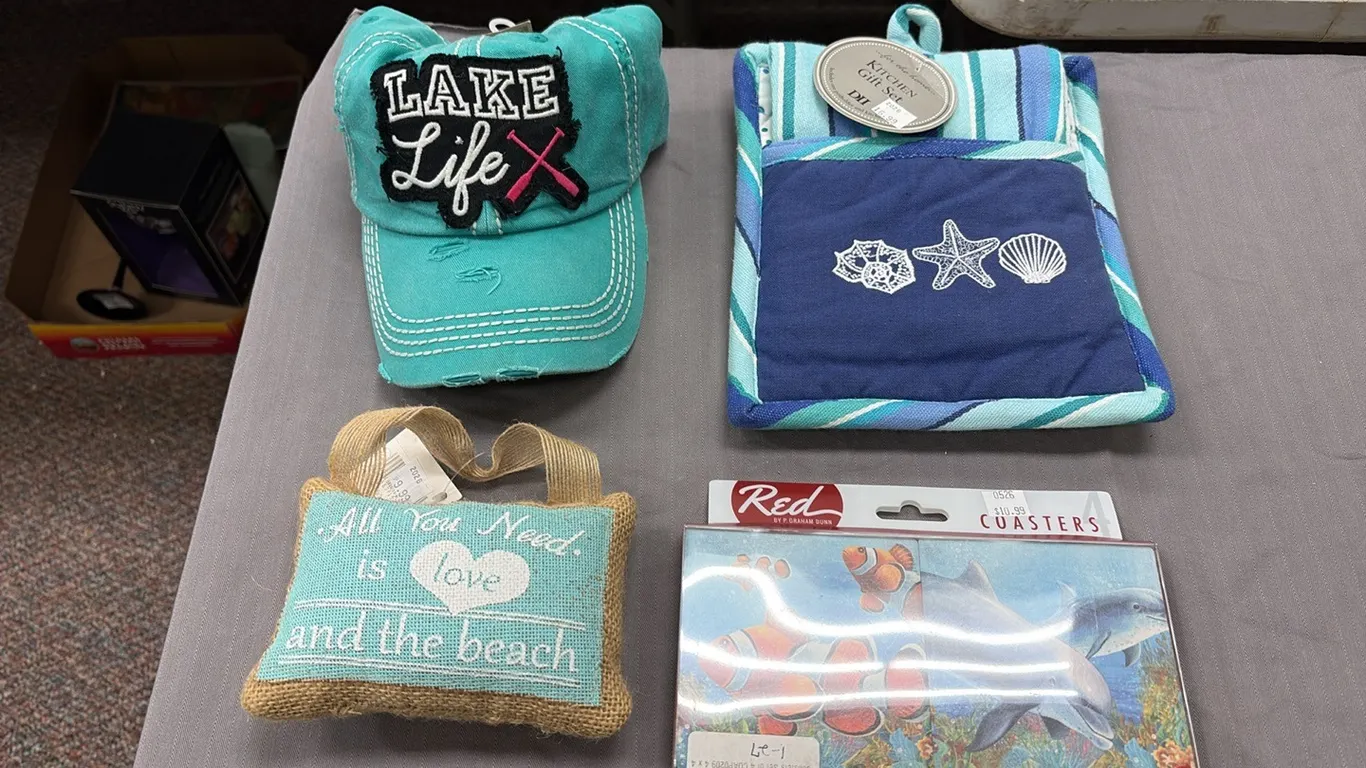 Lake Life Hat & Beach Coasters/Kitchen Set