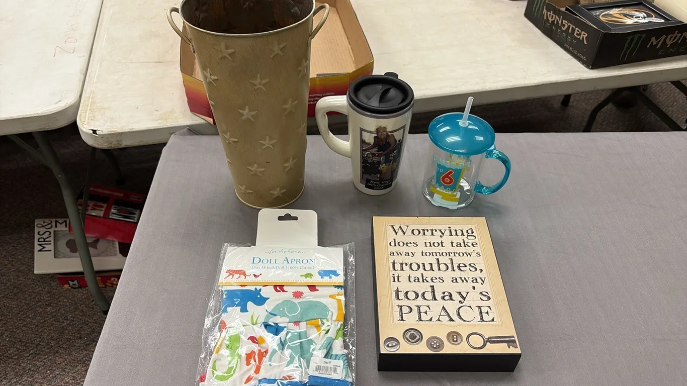 Doll Apron, Cups, Bucket & Sign