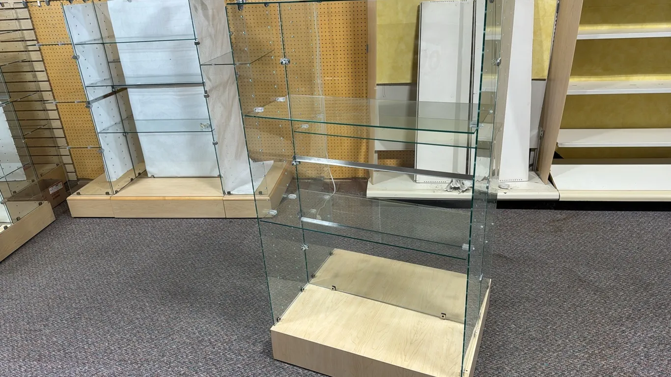 Double sided display shelves