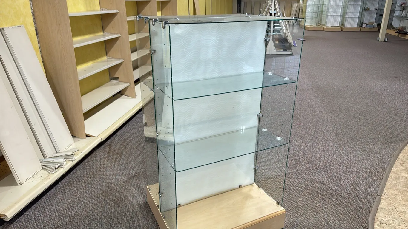 Double sided display shelves