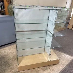 Double sided display shelves with 1 end