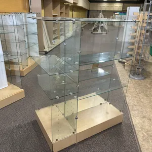 Double sided display shelves with 1 end