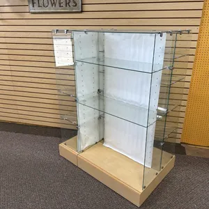 Double sided display shelves with 1 end