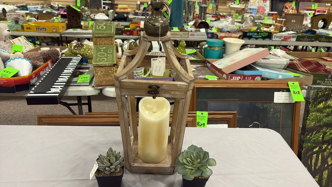 Candle Lantern & Artifical Succulents