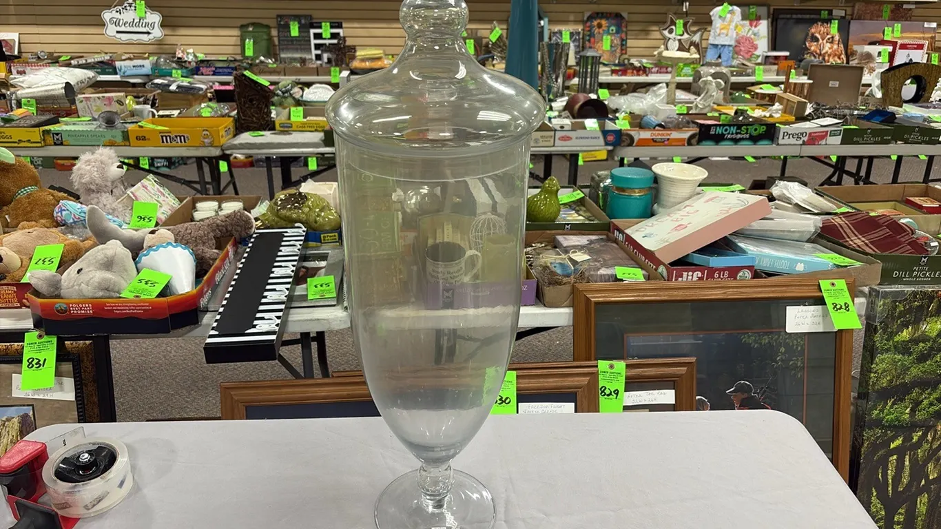 Large Lidded Glass Vase