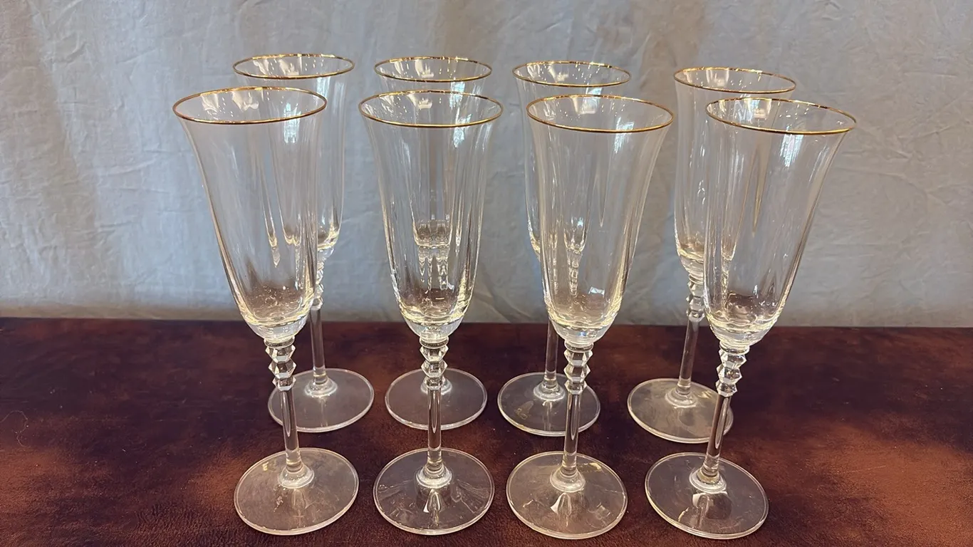 Gold Rim Champagne Glasses
