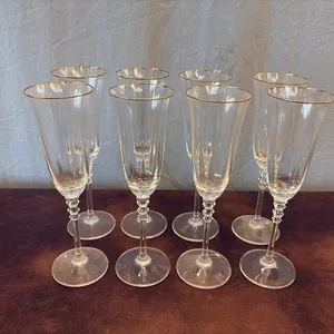 Gold Rim Champagne Glasses