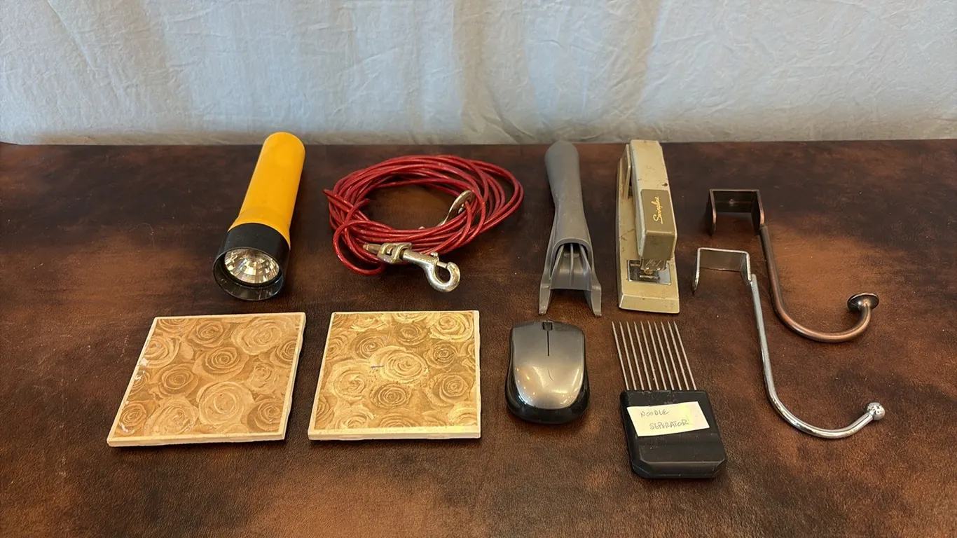 Stapler, Hooks, Dog Leash & Misc