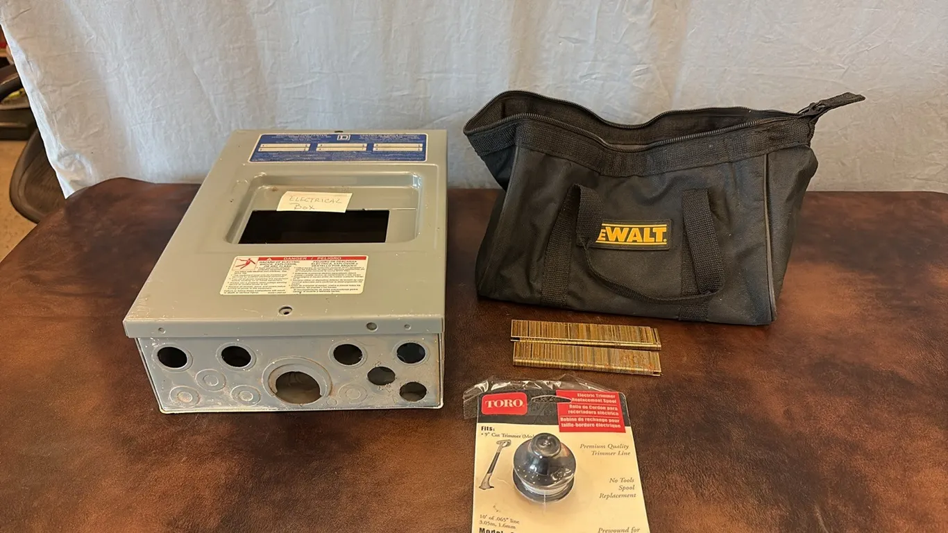 Dewalt Bag, Electrical Box, Staples & Trimmer Spool