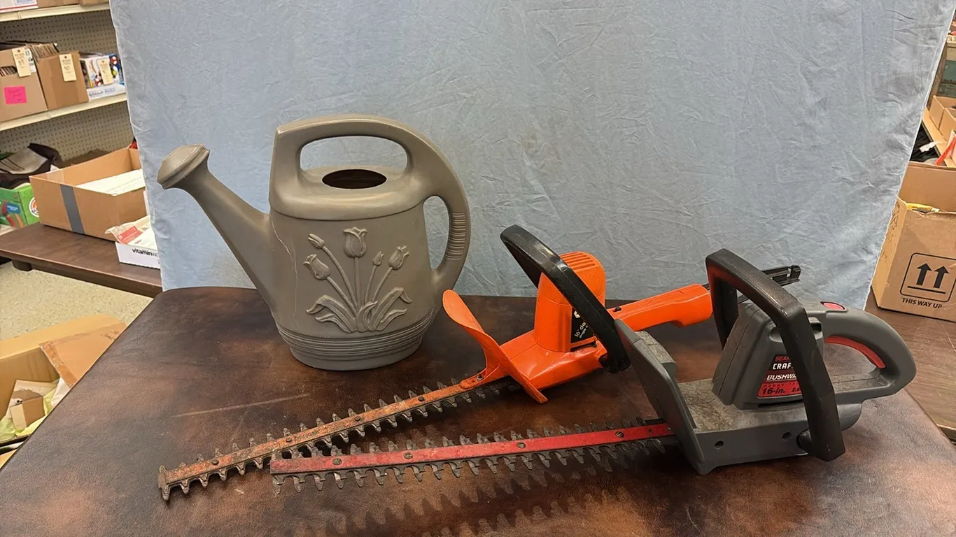 2- Hedge Trimmers & Watering Can