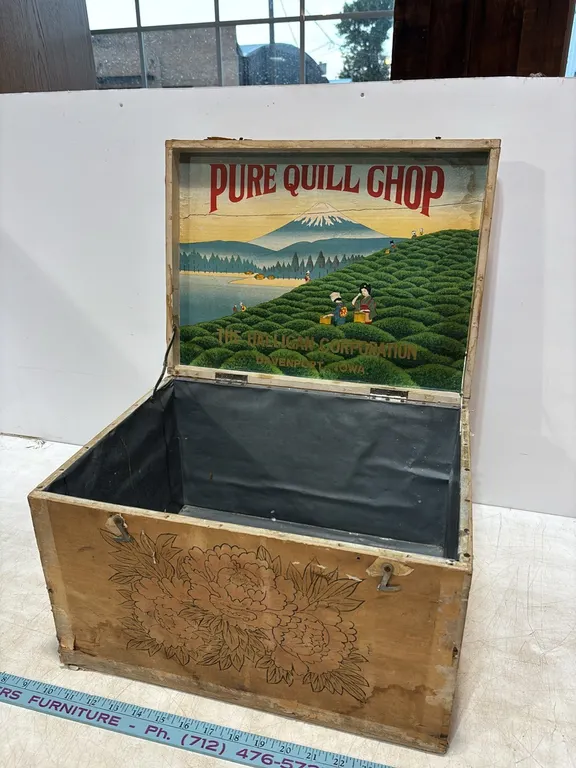 Tin Lined Tea Wood Advertising Box