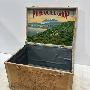 Tin Lined Tea Wood Advertising Box