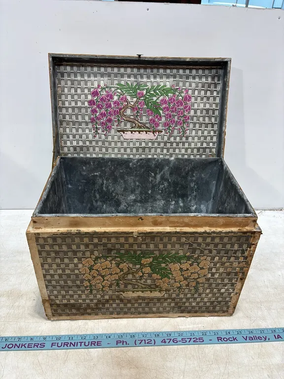 Tin Lined Tea Advertising Wood Box