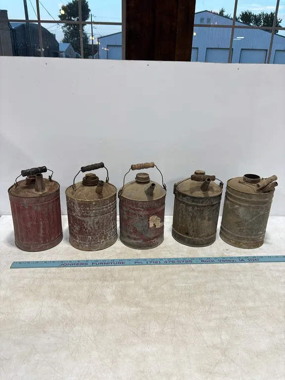 5 Old Gas Cans