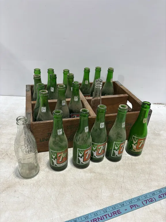 Soda Bottles & Wood Crate