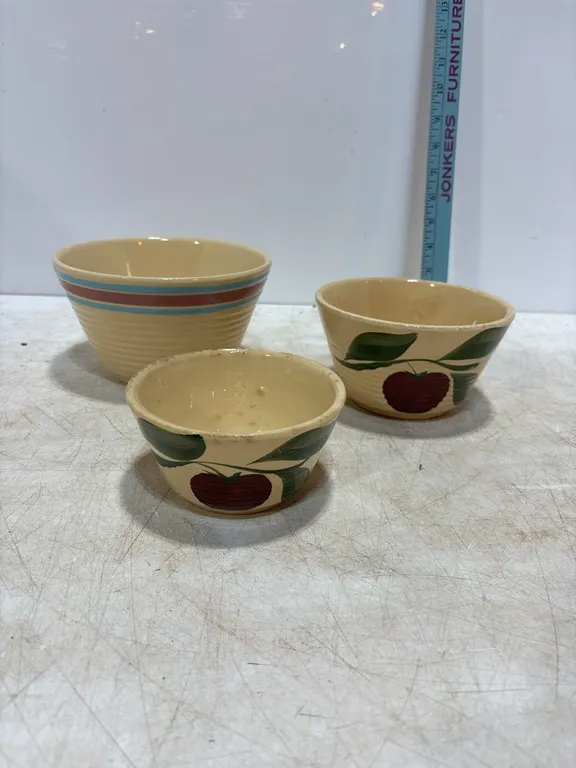 3 Advertising Watts Bowls - Inwood Hartford Rock Valley
