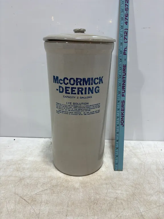 McCormick-Deering Lye Crock & Lid