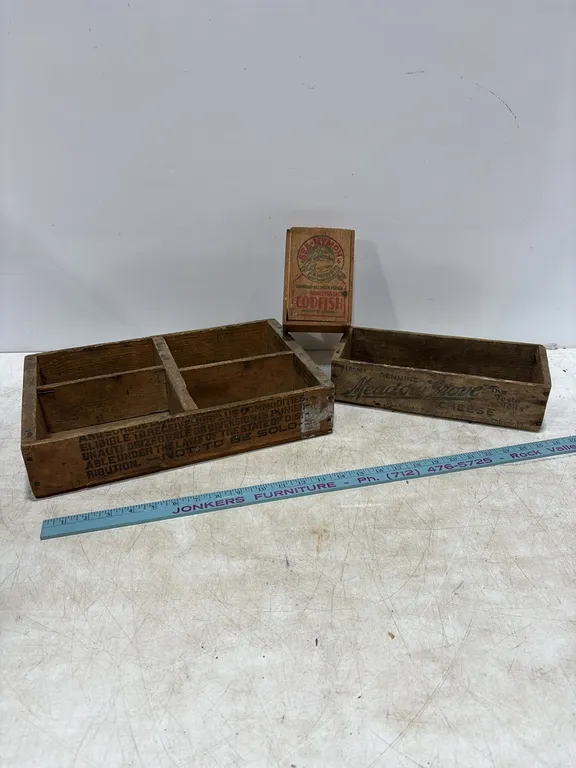 3 Wooden Boxes