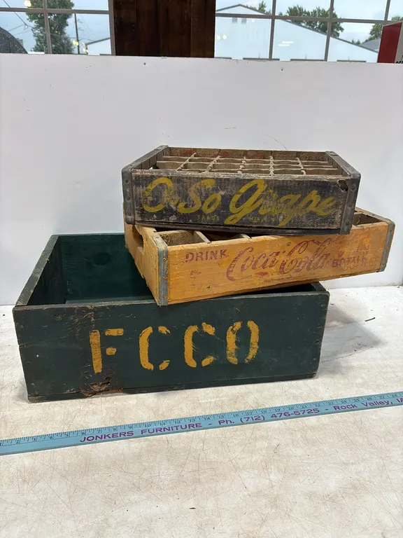 3 Wooden Boxes