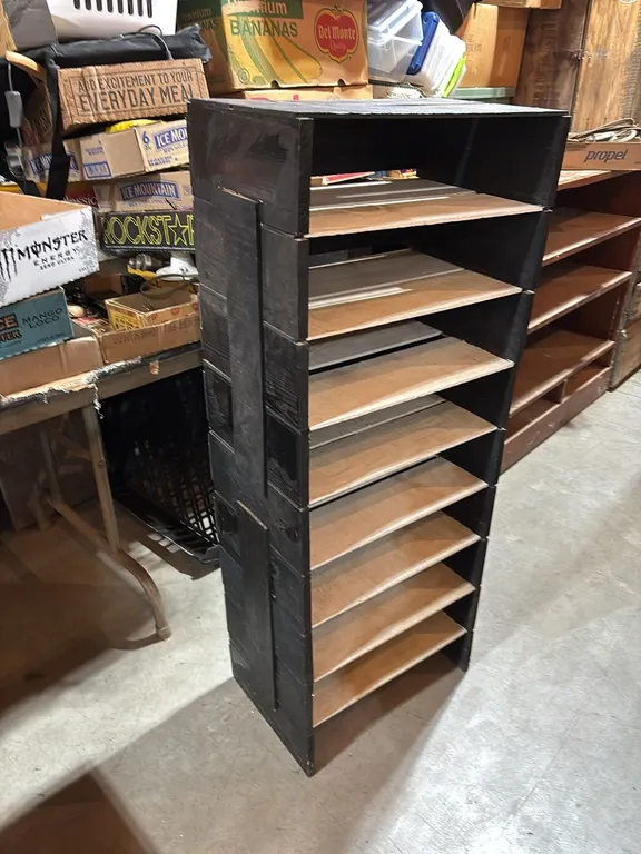 Homemade Wood Shelf - crates