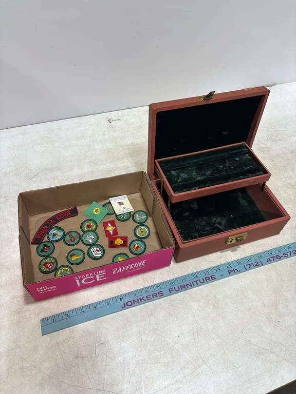 Girl Scout Patches & Jewelry Box
