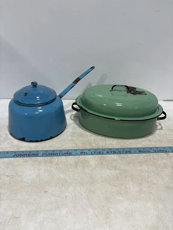 Enamel Pans with Lids