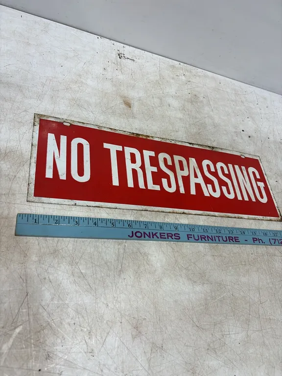 Metal no Trespassing sign