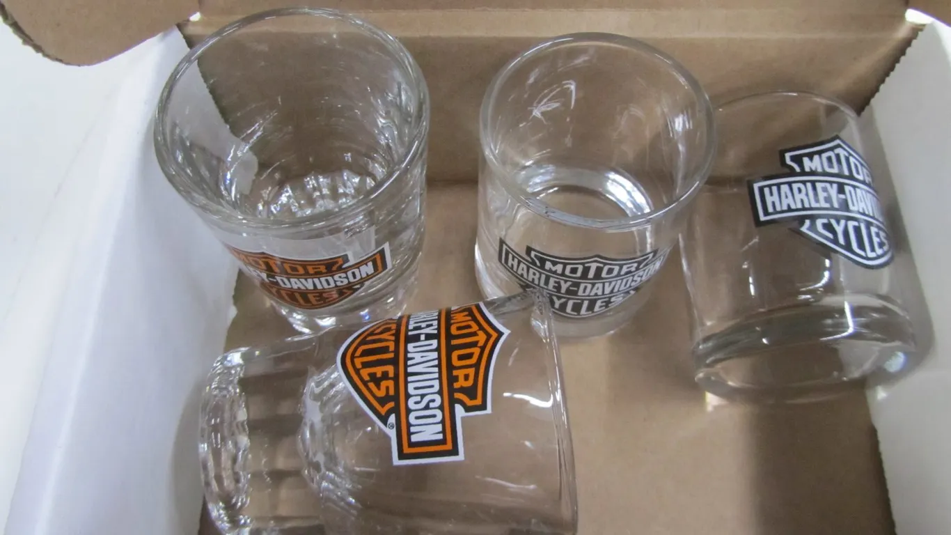 (4) Harley-Davidson Shot Glasses