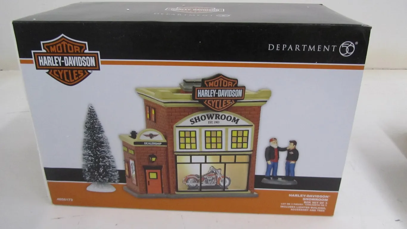 Department 56 Harley-Davidson Showroom Set Of (3)