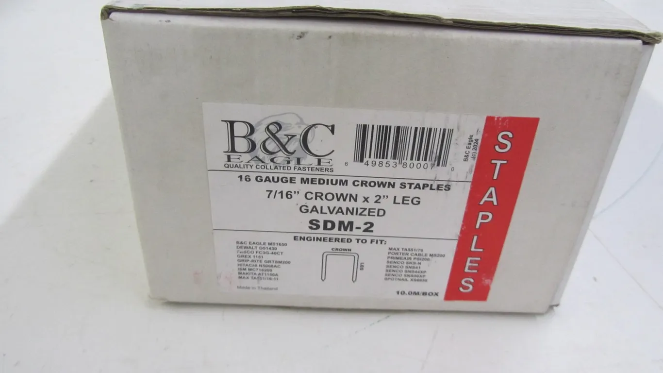 Box Of B&C Eagle 16ga Medium Crown Staples