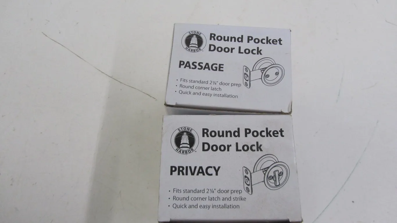 (4) Boxes Of Round Pocket Door Locks