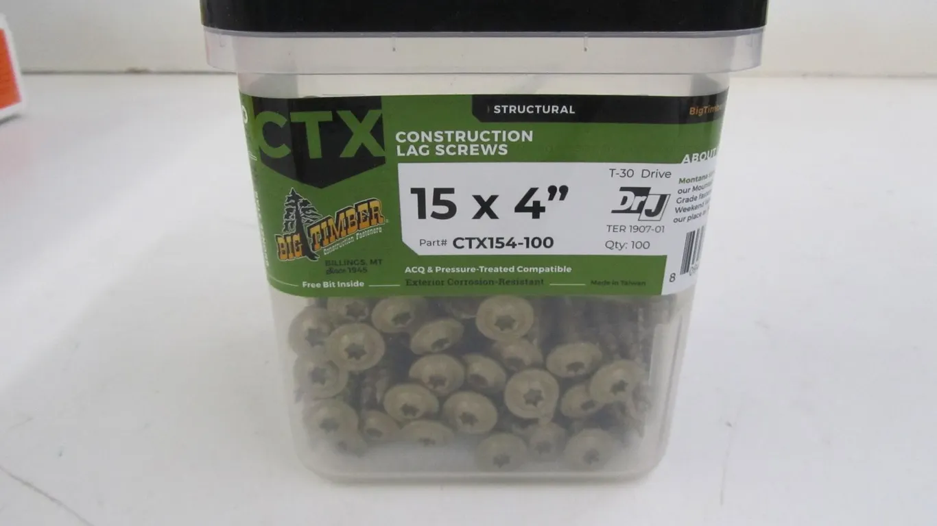Lot Of Big Timber CTX 15 x 4" Construction Lag Screws