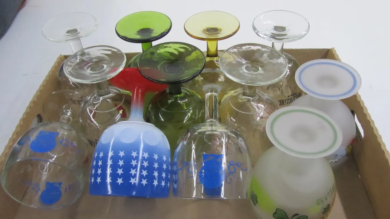 Tub Full Of Assorted Thumbprint Goblets