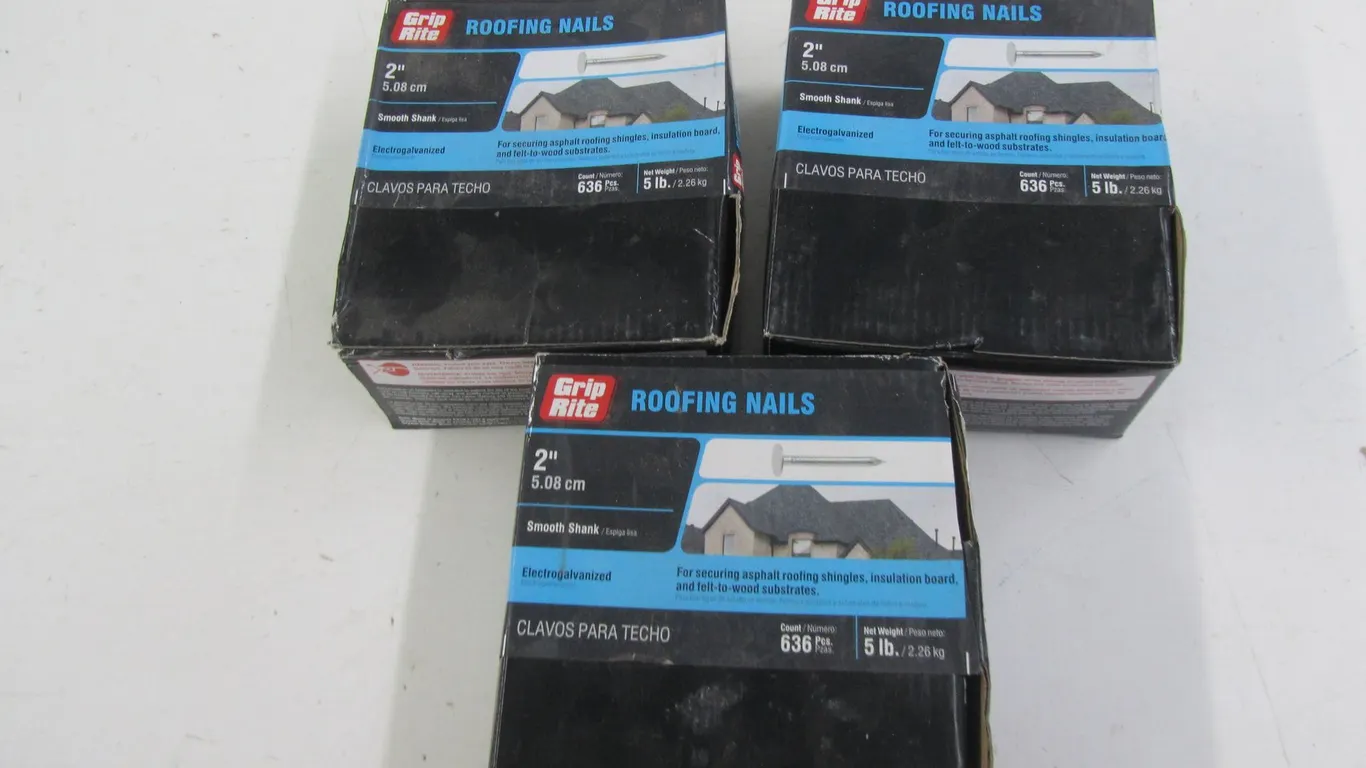 (3) Boxes Of Grip Rite 2" Roofing Nails