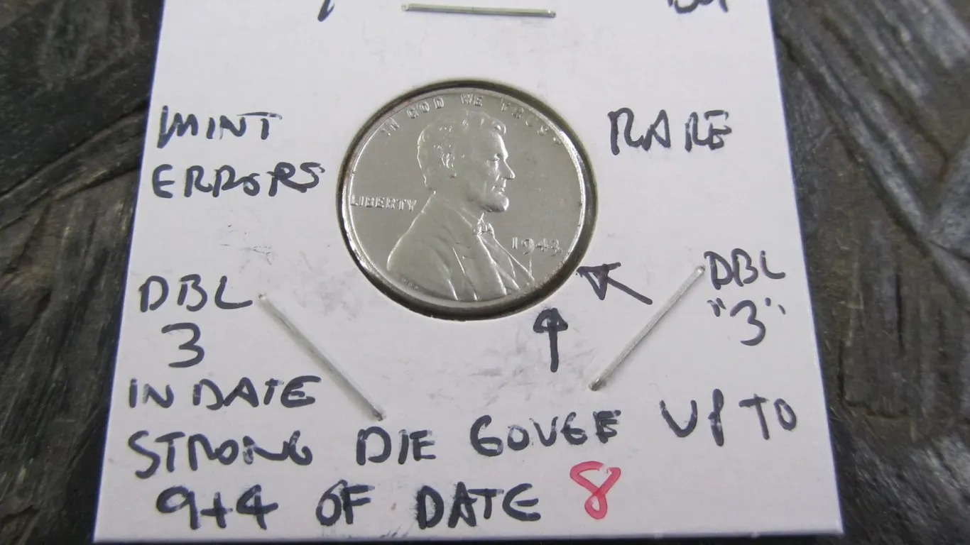 1943/3 Mint Error Lincoln Steel Cent