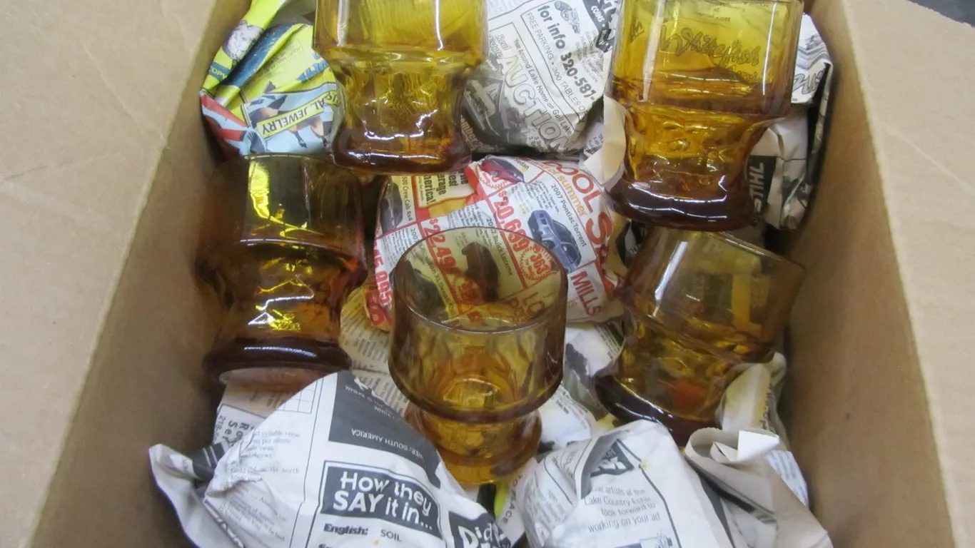 Lot Of Brown Glass Drinking Glasses