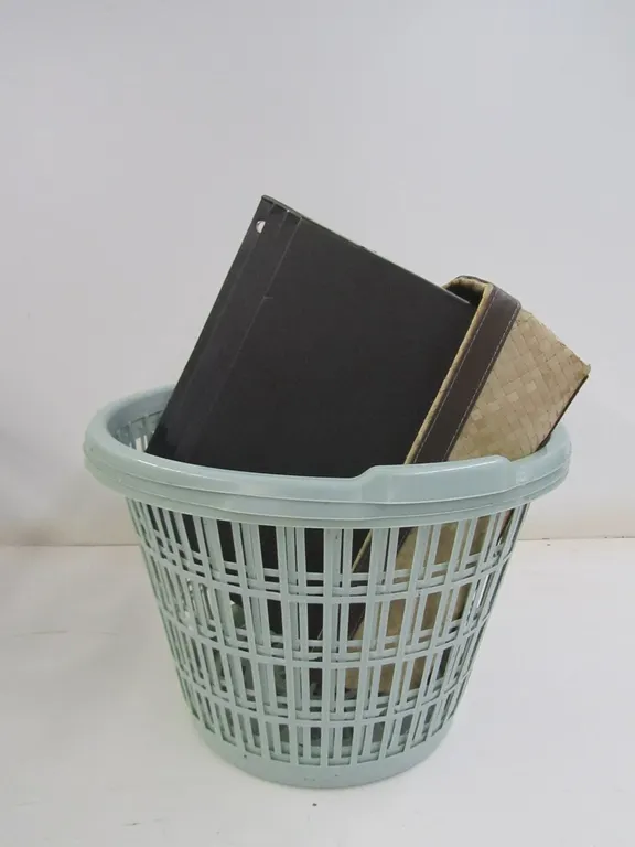 (3) Laundry Baskets, File Organizer, And (2) Baskets