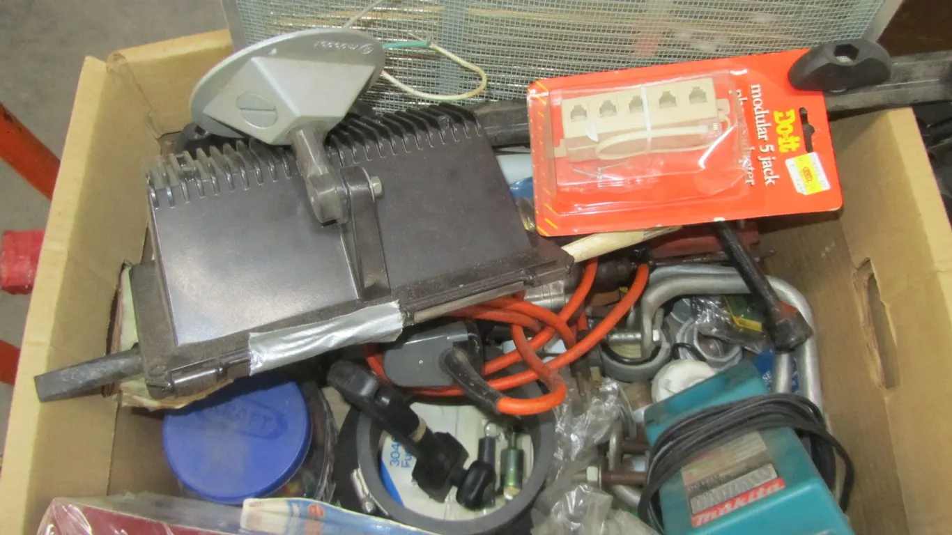 Box Of Assorted Tools And Hardware
