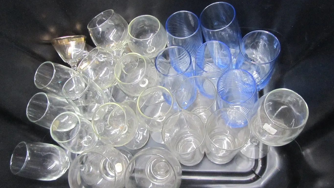 Tub Of Assorted Drinking Glasses