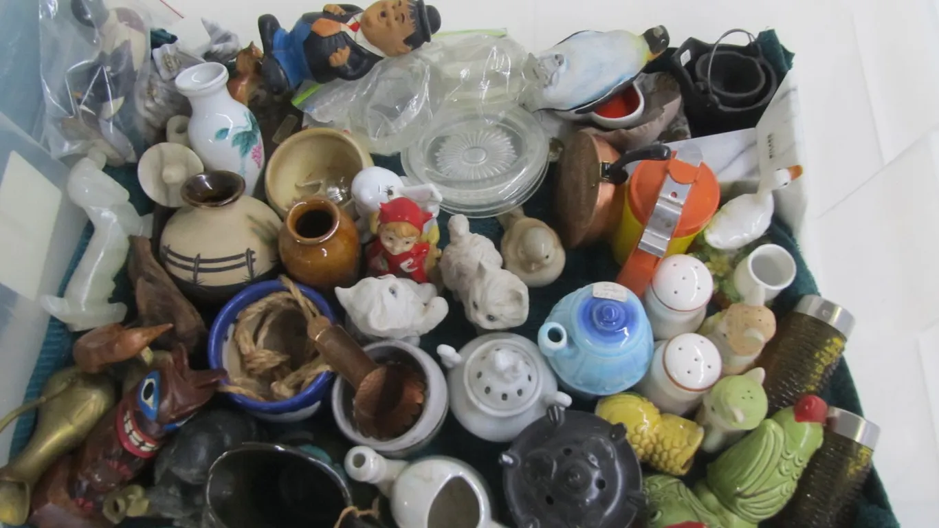 Tub Full Of Assorted Ceramic Figures And More
