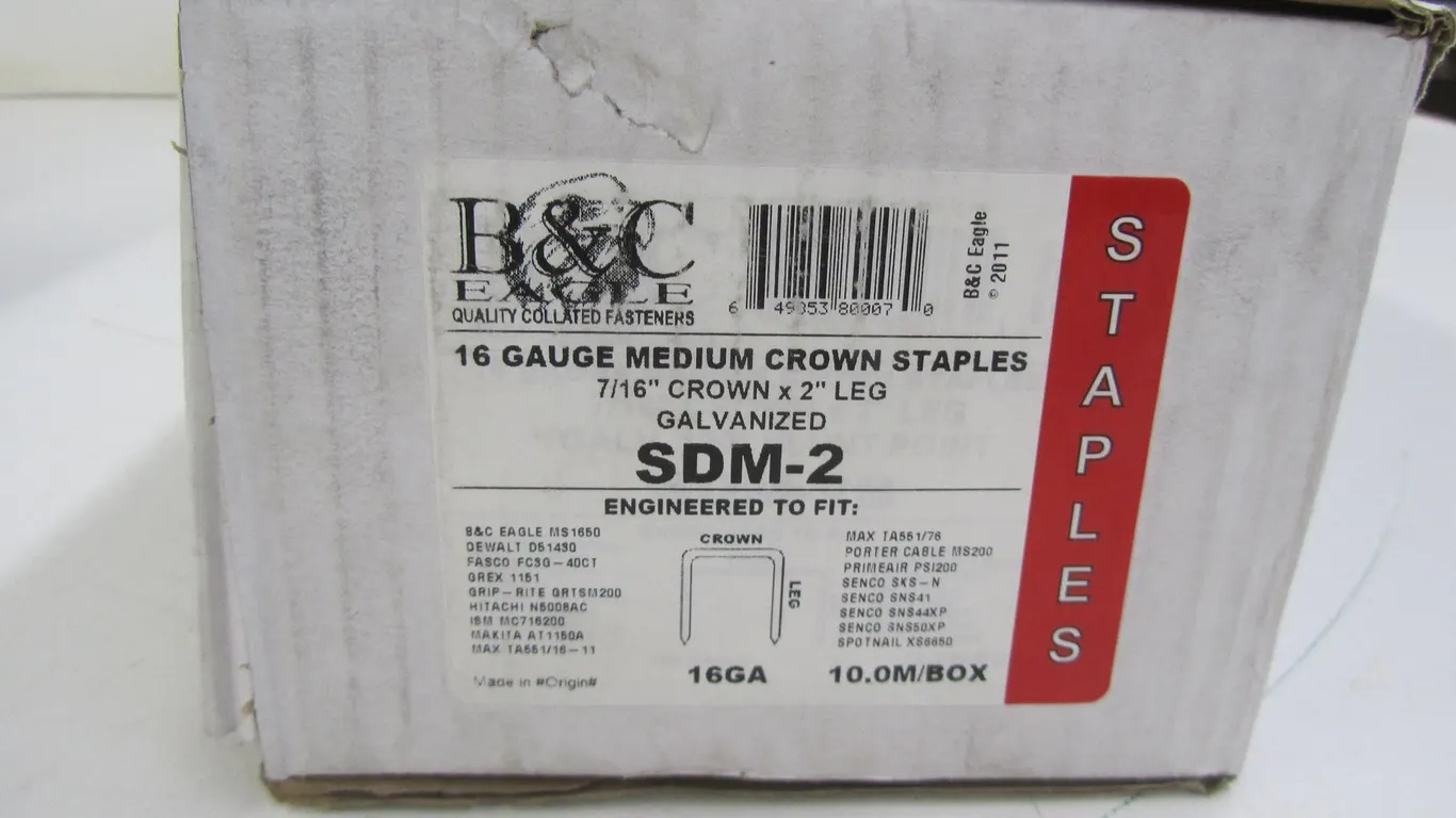 Box Of B&C Eagle 16ga Medium Crown Staples