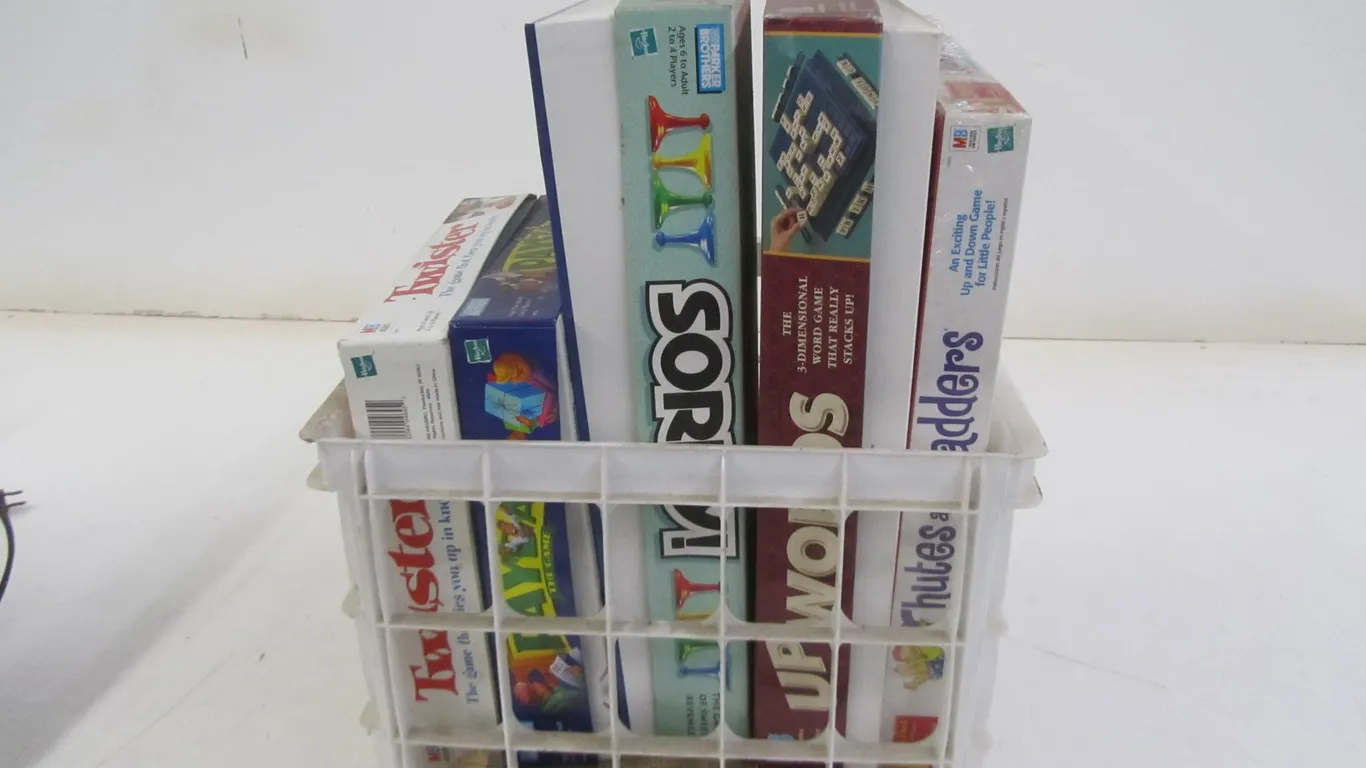 (5) Assorted Games w/Crate