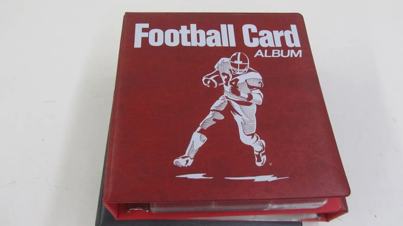 (3) Football Card Albums w/Pages
