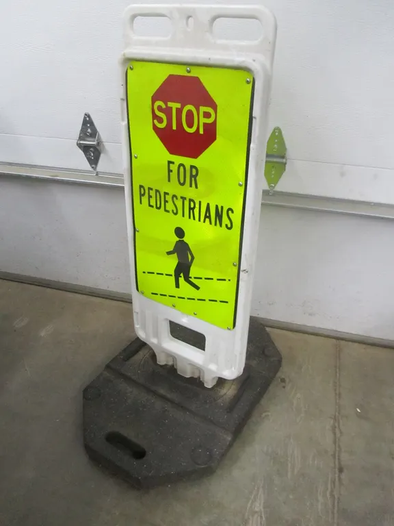 Stop For Pedestrians Reflective Road Sign