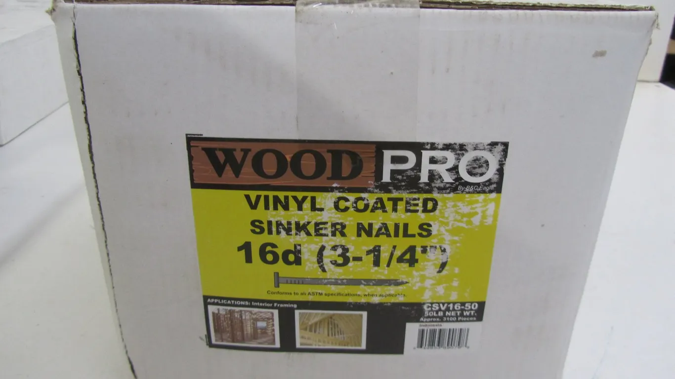 Box Of Wood Pro 16d (3-1/4") Vinyl Coated Sinker Nails