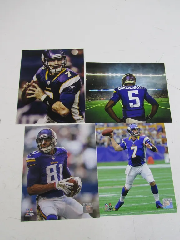 (4) 8" x 10" MN Vikings Player Photographs