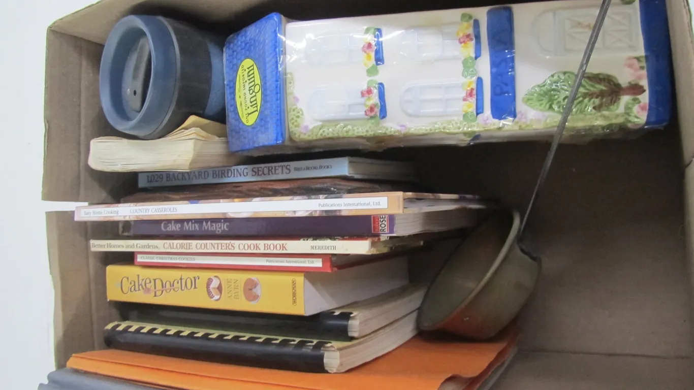 Box Of Assorted Baking Books And More